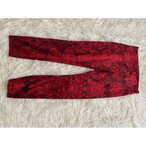 Lululemon Red Snakeskin Crop Leggings